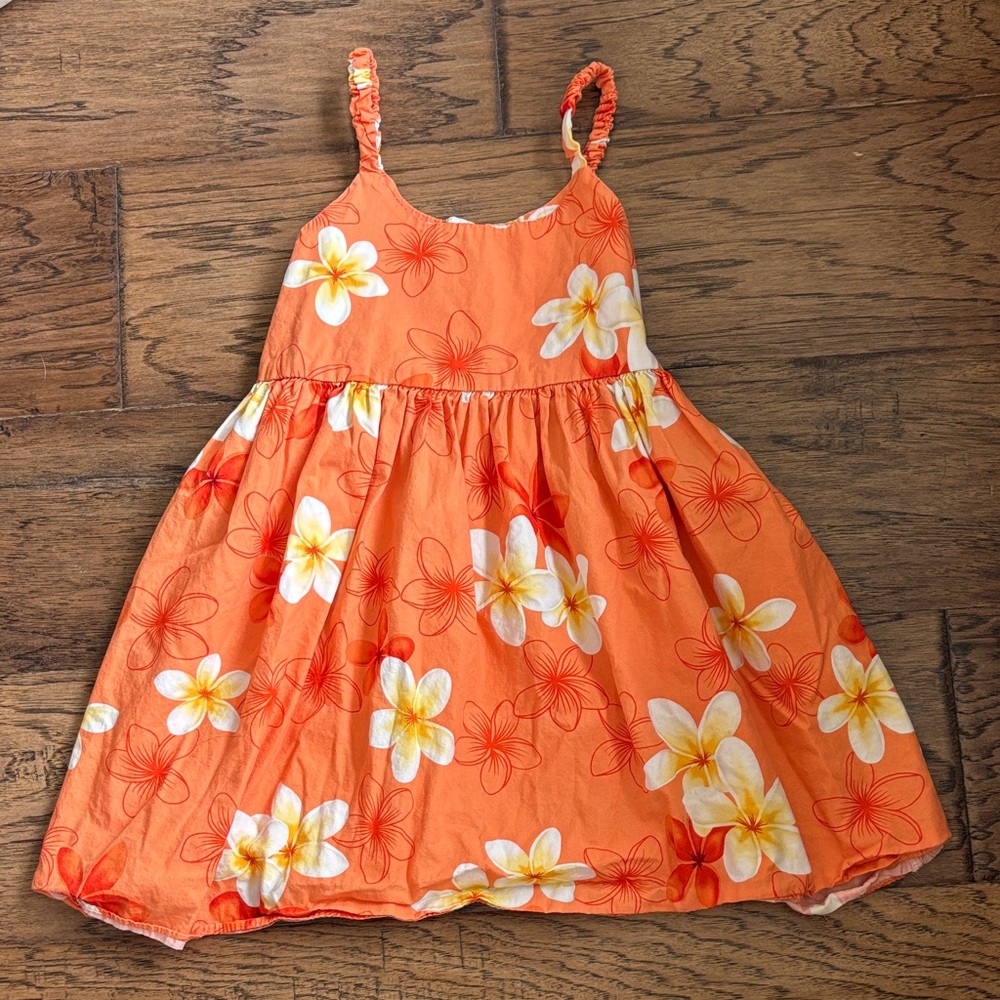 Vintage Floral Orange Kids Dress